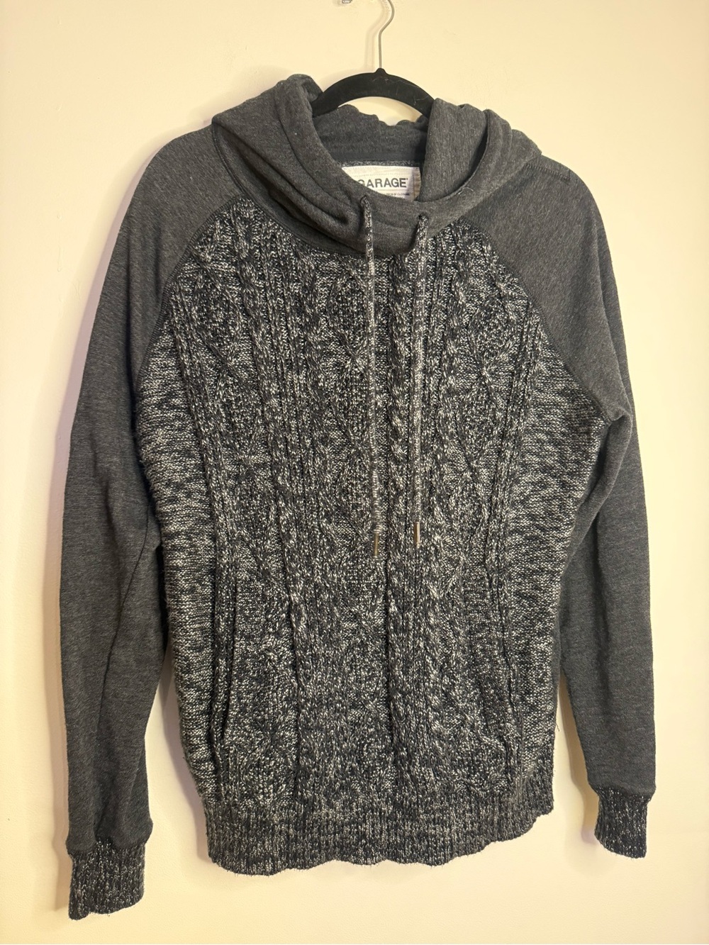 Garage Charcoal Gray Marled Cable Hoodie